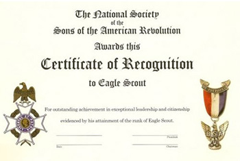 Eagle Scout Recognition Certificate